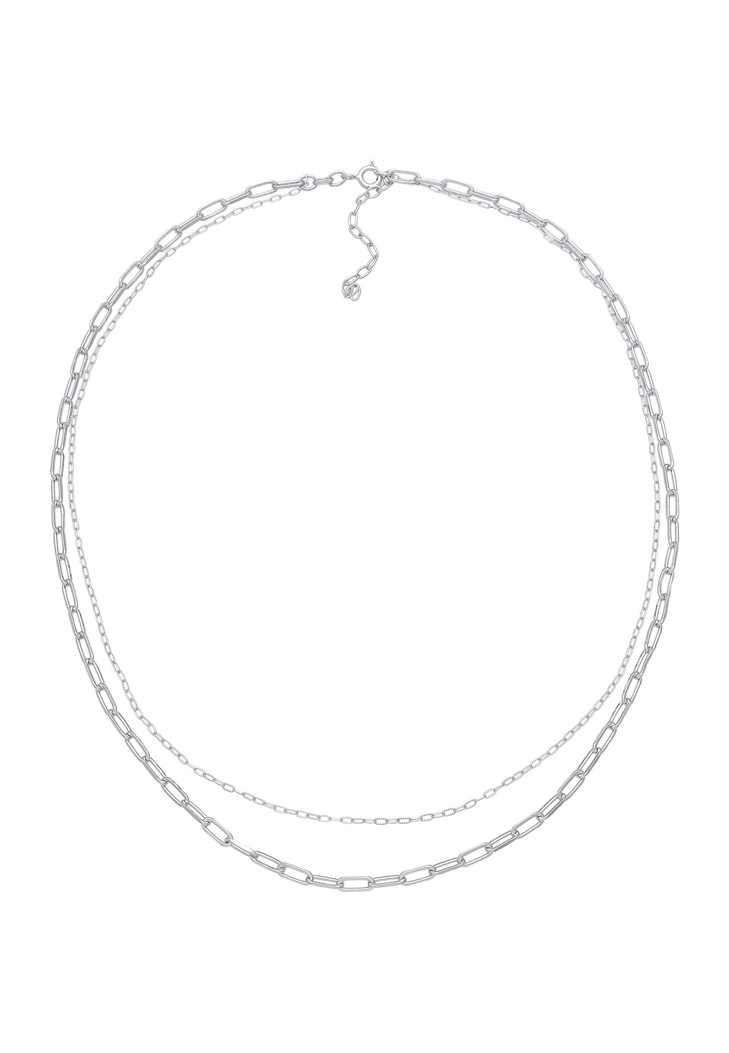 Elli Liens à couches pour dames Oval Basic Blogger Trend Filigree en argent sterling 925
