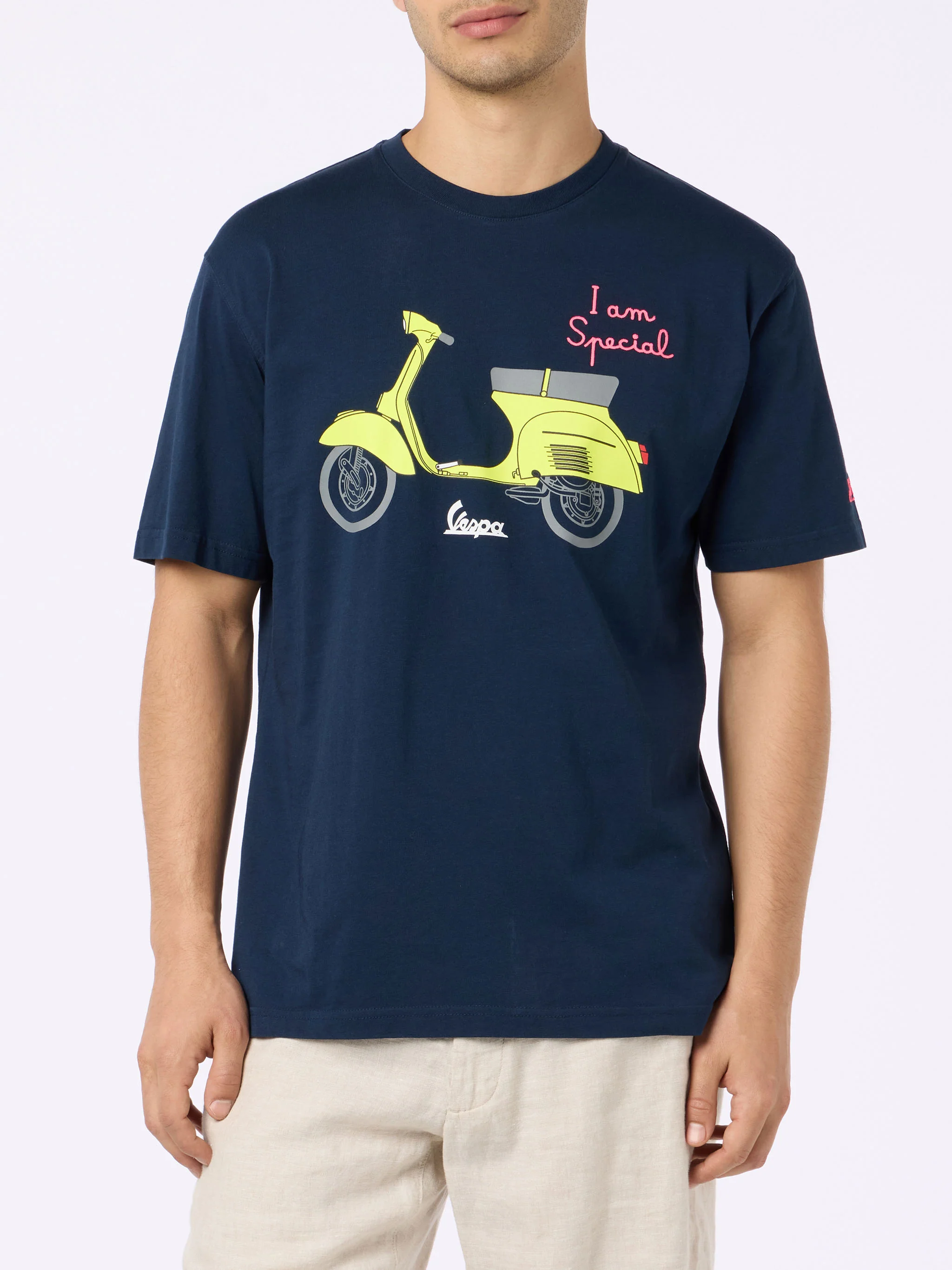 Heren katoenen T-shirt met Vespa-print en borduurwerk | VESPA SPECIAL ED