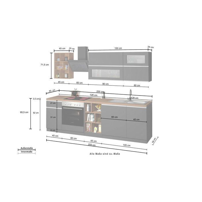 Cocina completa Fonti Dmora, en madera lacada en blanco brillante.