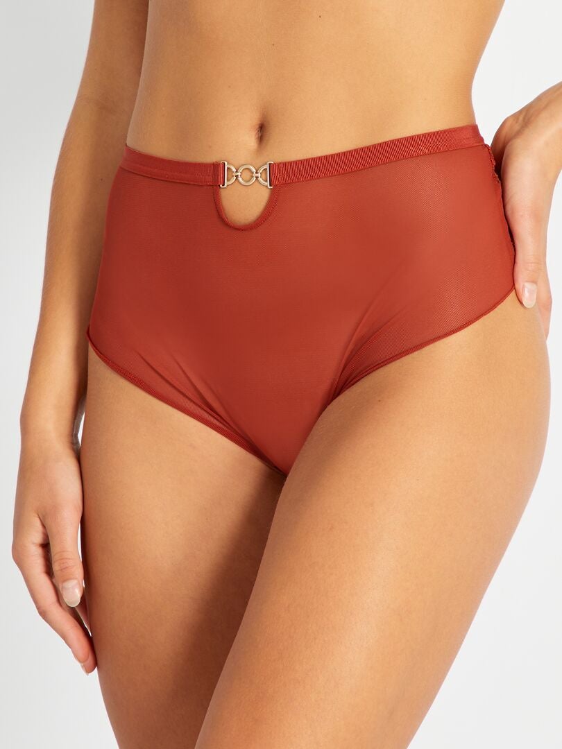 Pantalones culotte de encaje y tul - NARANJA