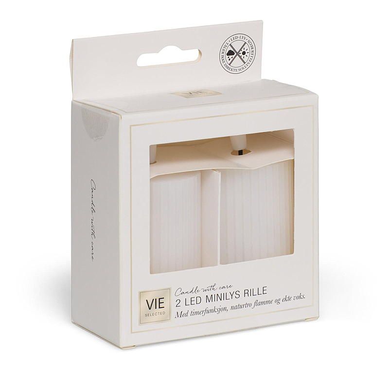 Vie Selected Mini-lamper 2-pakning ø 5x7,5 cm LED-timer hvit