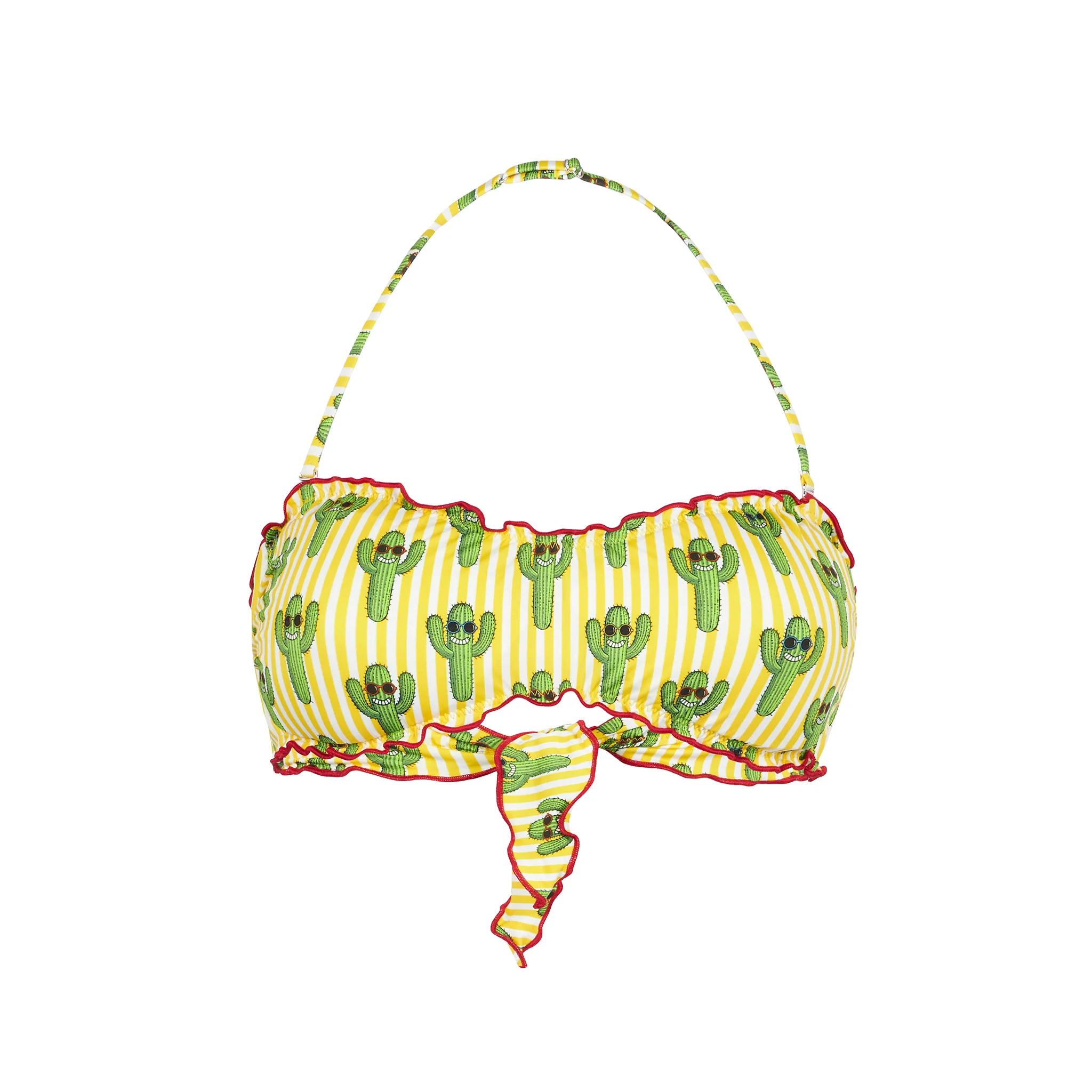 Damen-Bandeau-Top mit Kaktusprint