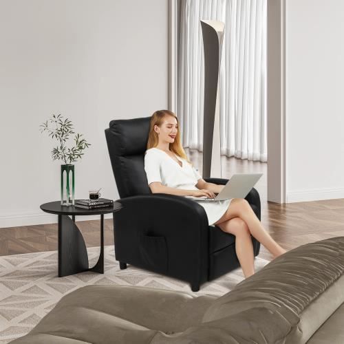 Verstellbarer Massagesessel mit Fußstütze, 97 x 64 x 105 cm, schwarz