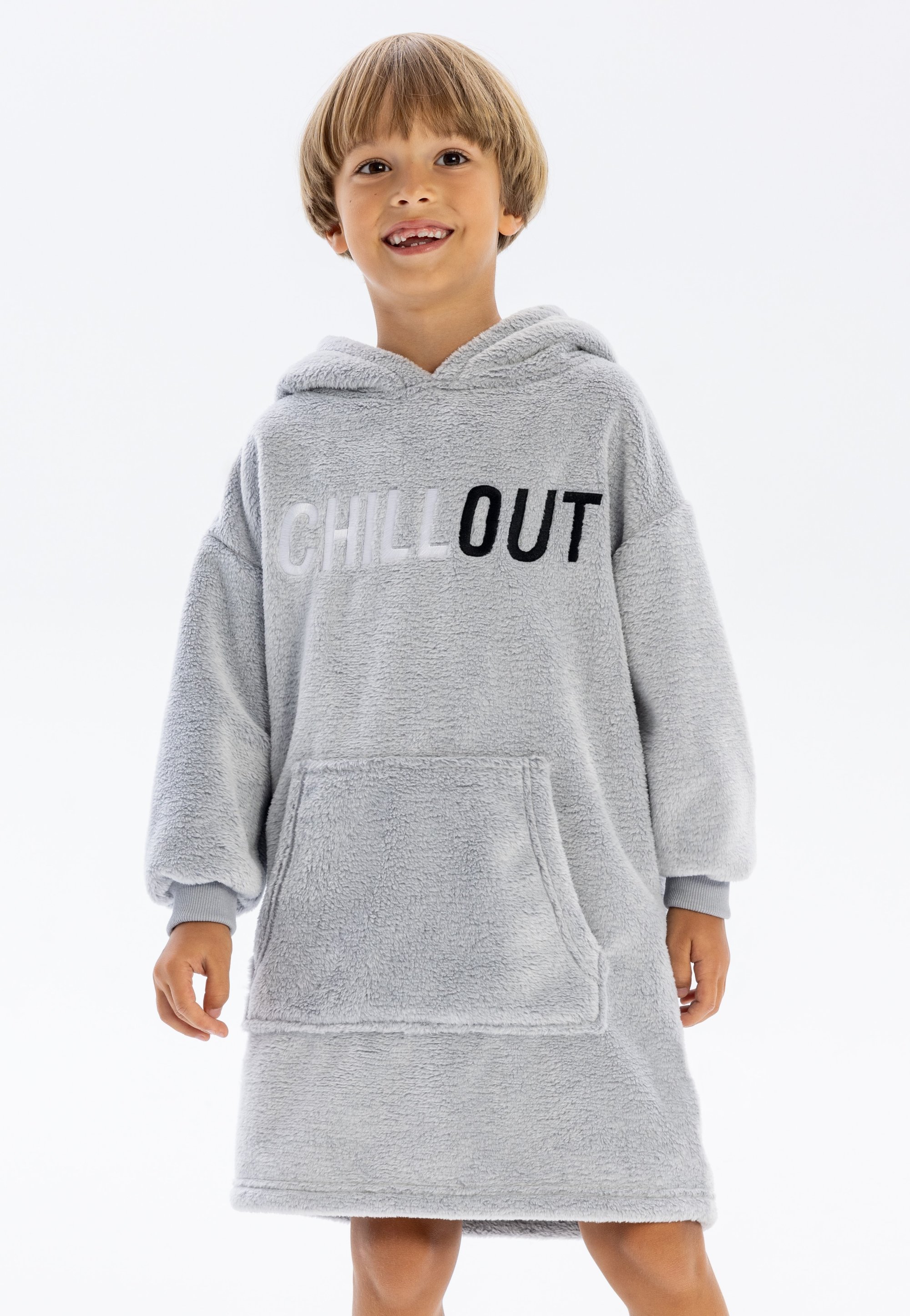 MINOTI CUDDLE HOODIE - Halja s kapuco - temno siva