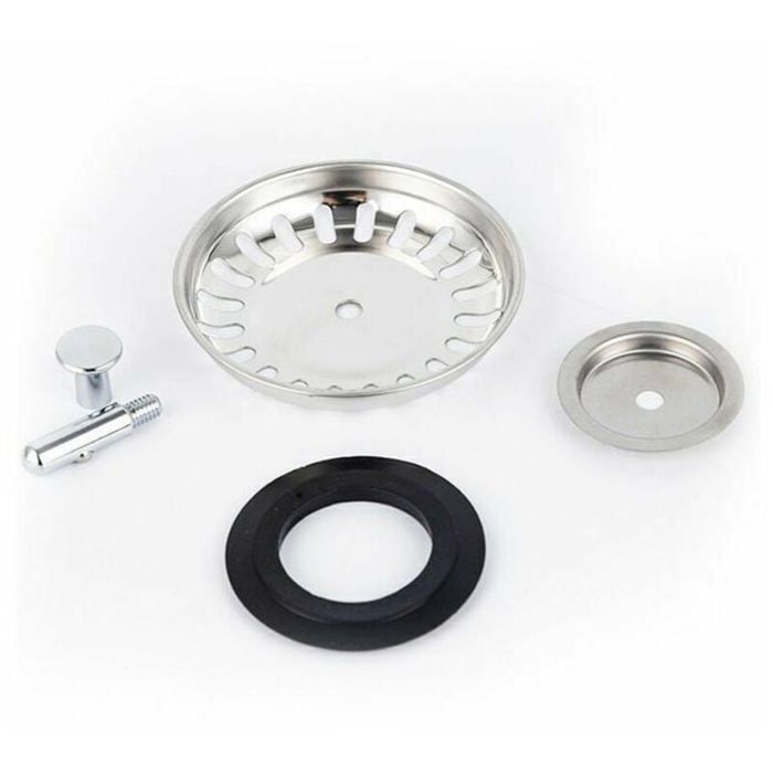 Cestello di scarico per lavello, 80 mm, acciaio inox, universale, lavabile, anti-trabocco