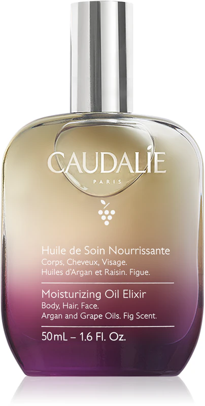 Óleo Elixir Hidratante Caudalie, óleo multifuncional para corpo e cabelo.