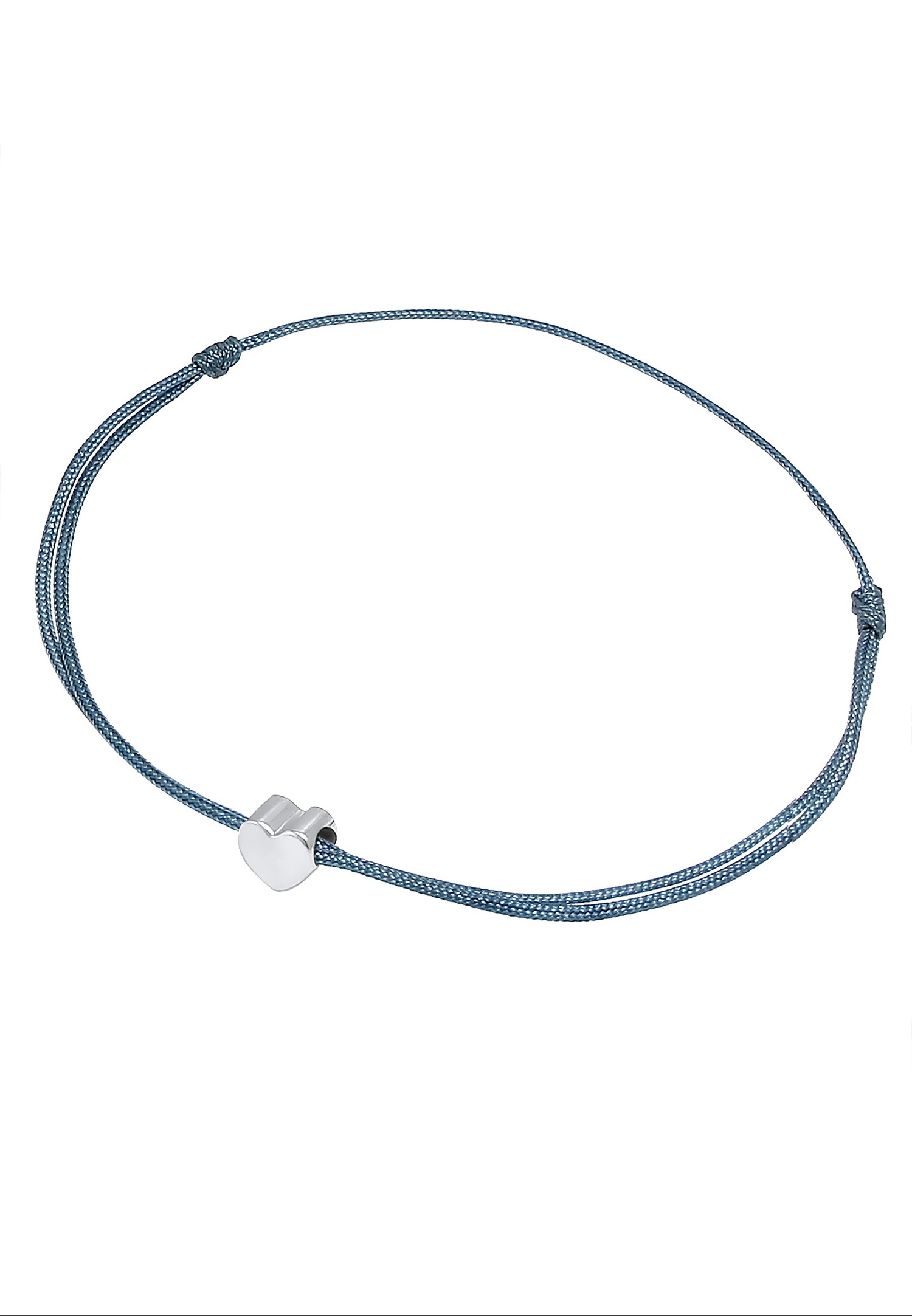 Elli Femmes Pendentif Cœur Élastique Basique avec Nylon Bleu en argent sterling 925