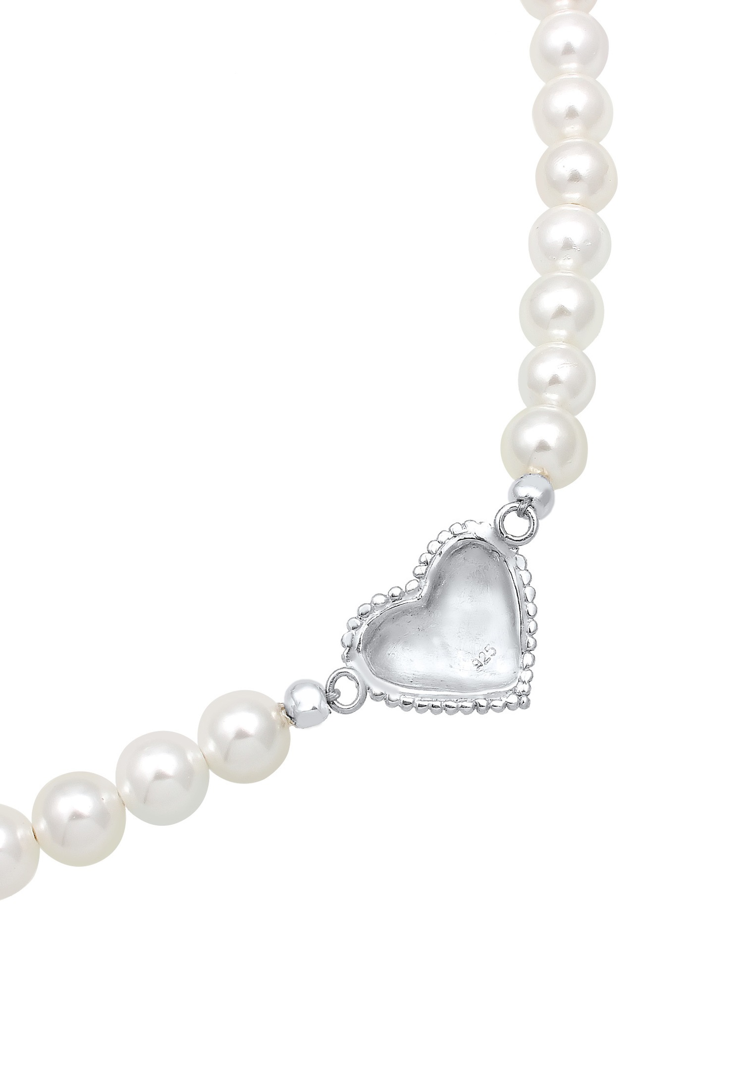 Elli Femmes Choker Coeur Edelweiss avec Perles de Coquillage en Argent Sterling 925