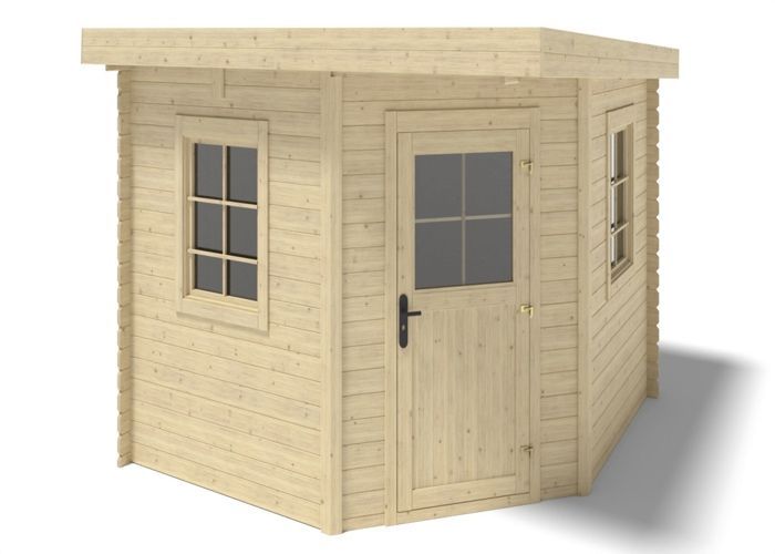 Gartenhaus aus Holz – 8 m² – 3 x 3 m – 28 mm dick – Farbe: Natur – DOM665