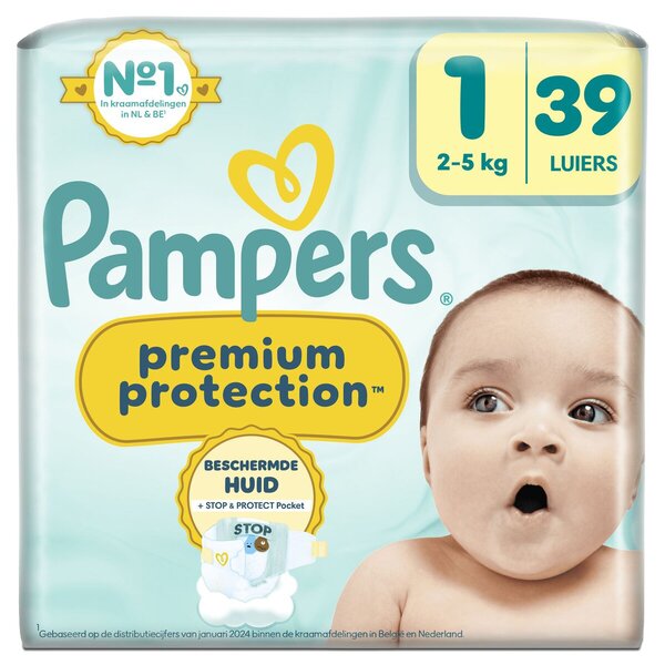 Scutece Pampers Premium Protection mărimea 1 (2-5 kg), 39 bucăți