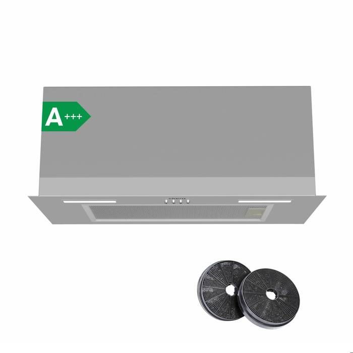 CIARRA 60cm A+++ 650m³/h Extractor Hood with 3 Speeds, Recirculation or Ducting, Stainless Steel CD6926AS