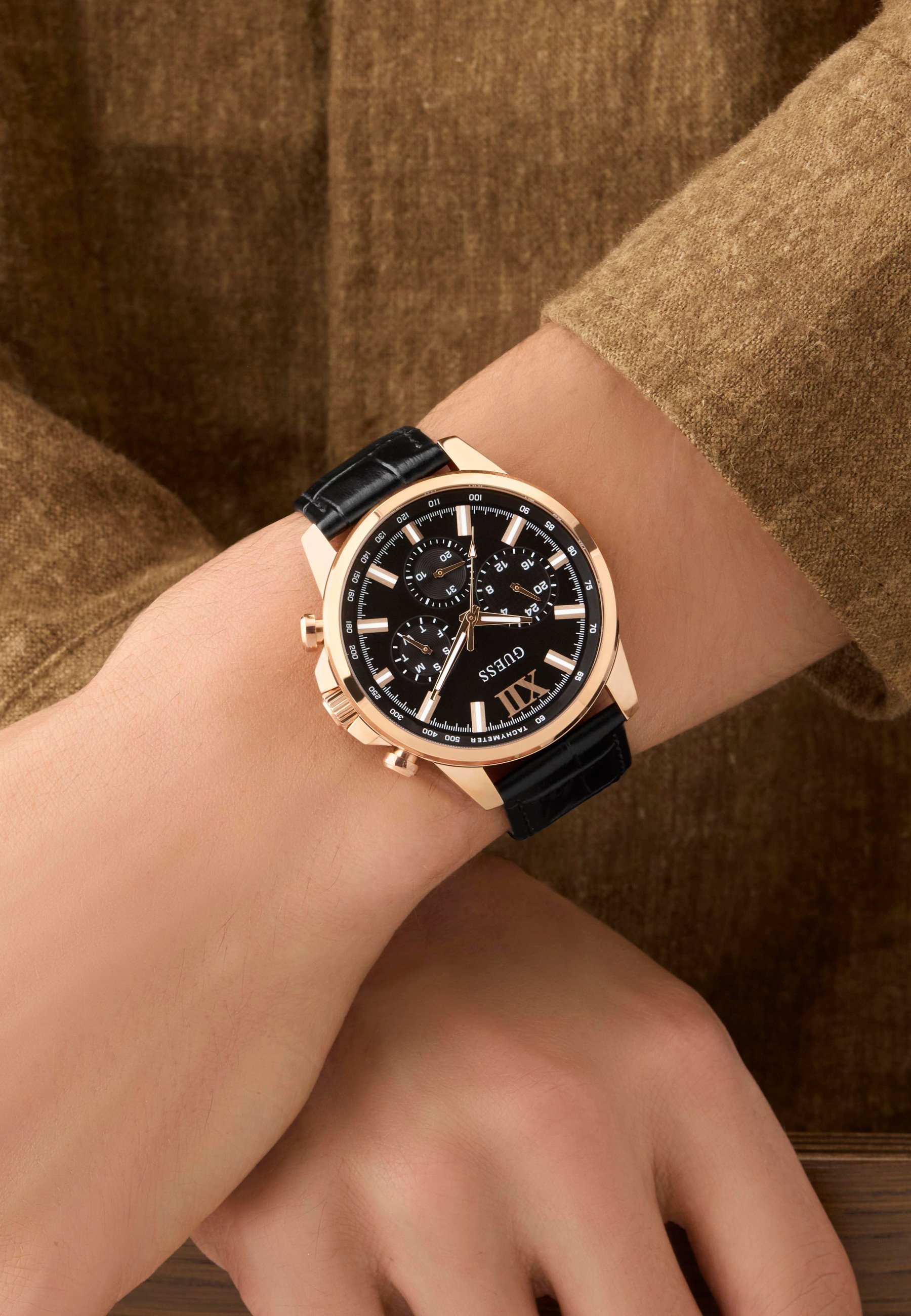 Guess WALKER - Zegarek chronograficzny - czarny