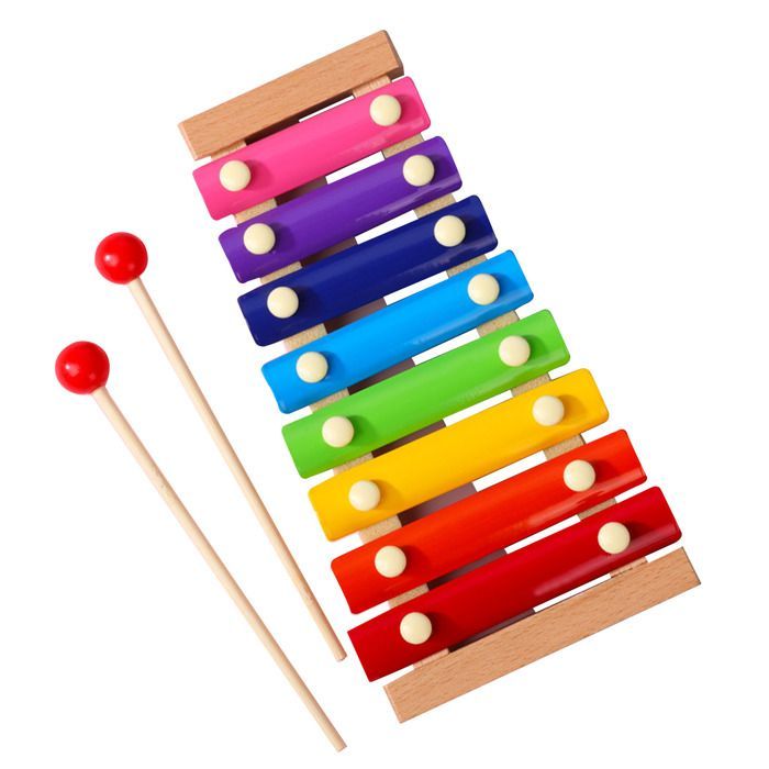 Xilófono infantil SALUTUYA, xilófono de madera de 8 tonos con barras de colores, juguete educativo profesional, madera de pino.