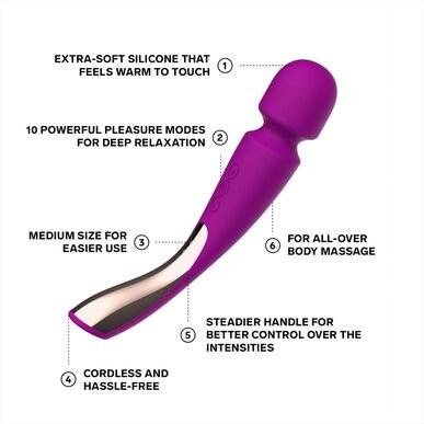 Lelo Smart Wand 2 Medium Deep Rose -hierontalaite 1 kpl 1 kpl