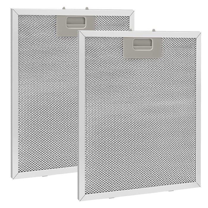 Filtro de grasa metálico de 2 piezas para campana extractora, 320x260 mm, accesorio de filtro de malla para campana extractora - Plateado