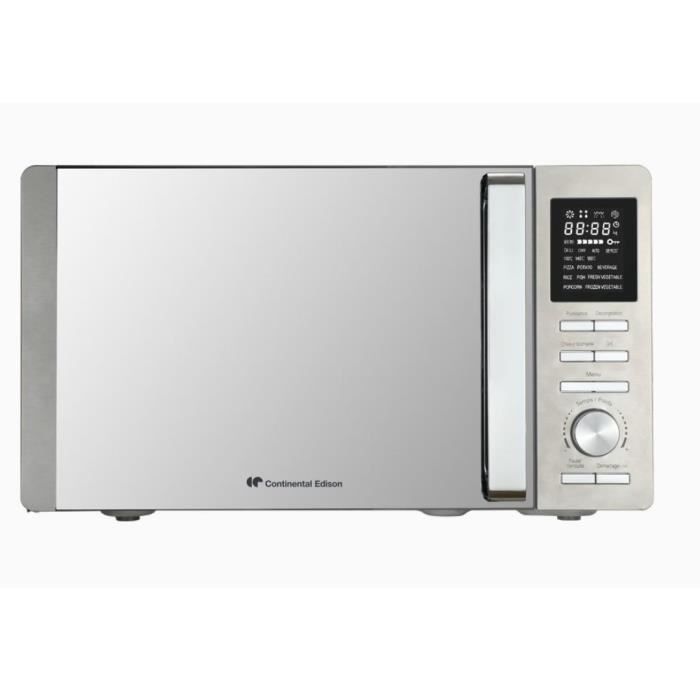 Combinatiemagnetron - CONTINENTAL EDISON - CEMO25SG13S3 - Zilver - 25 liter - Spiegeldeur - 1400 W - Grill 1200 W - Convectie 1200 W