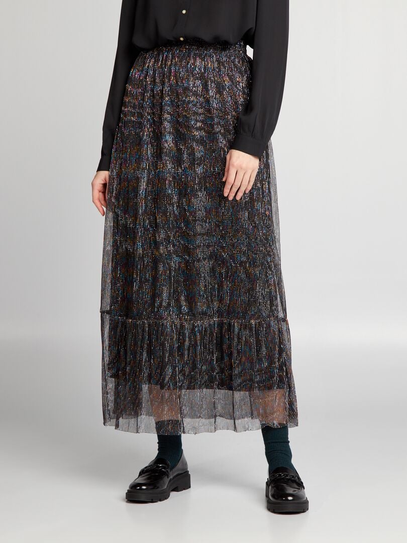 Rok van metallic gebreide vezels - PAARS