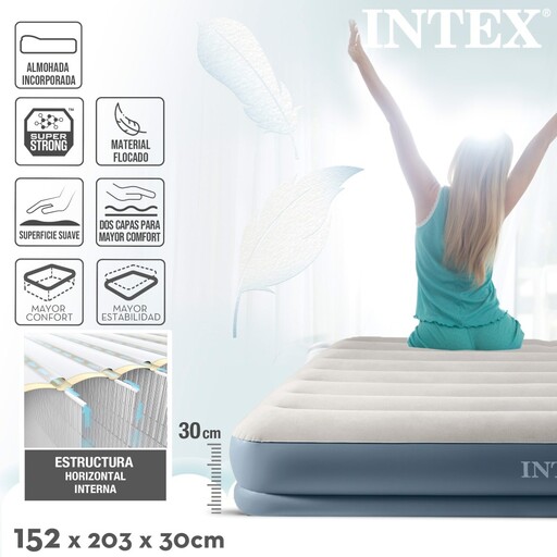 Colchón Hinchable Doble Intex Dura-beam Standard Pudestøtte Mid-rise