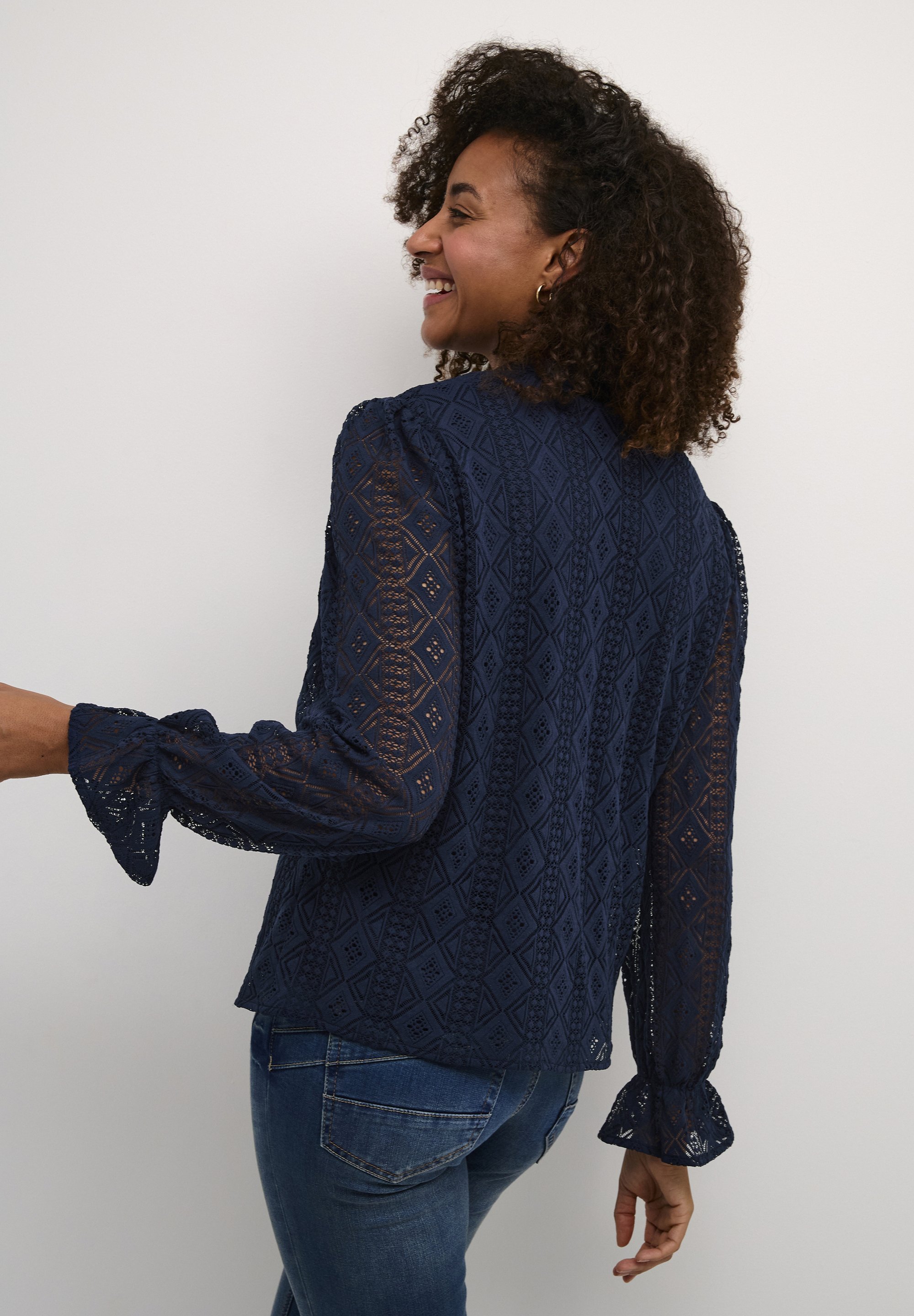 Crème CRDANIKA - Chemisier - Blazer bleu marine