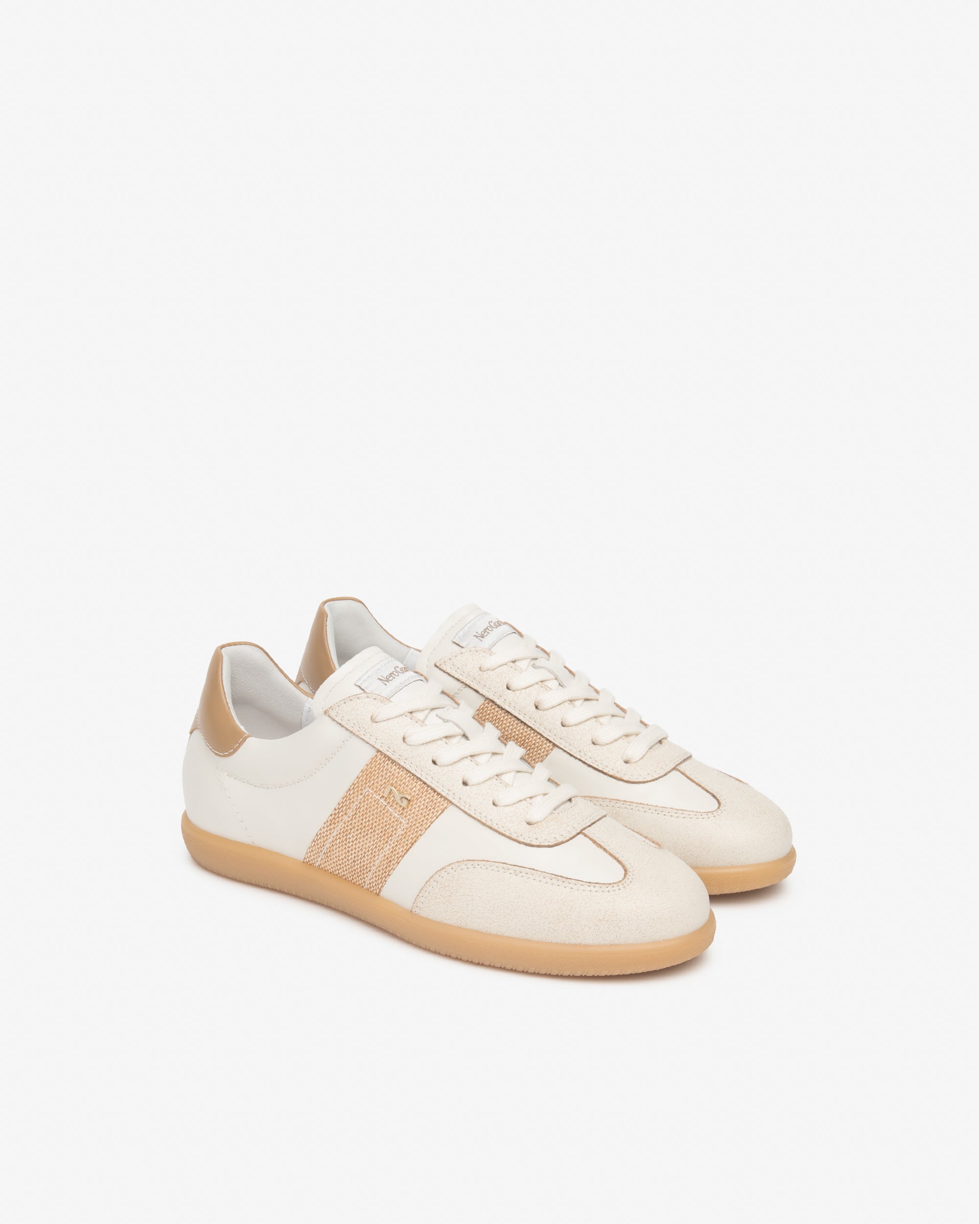  Damen-Sneaker aus Leder und Canvas