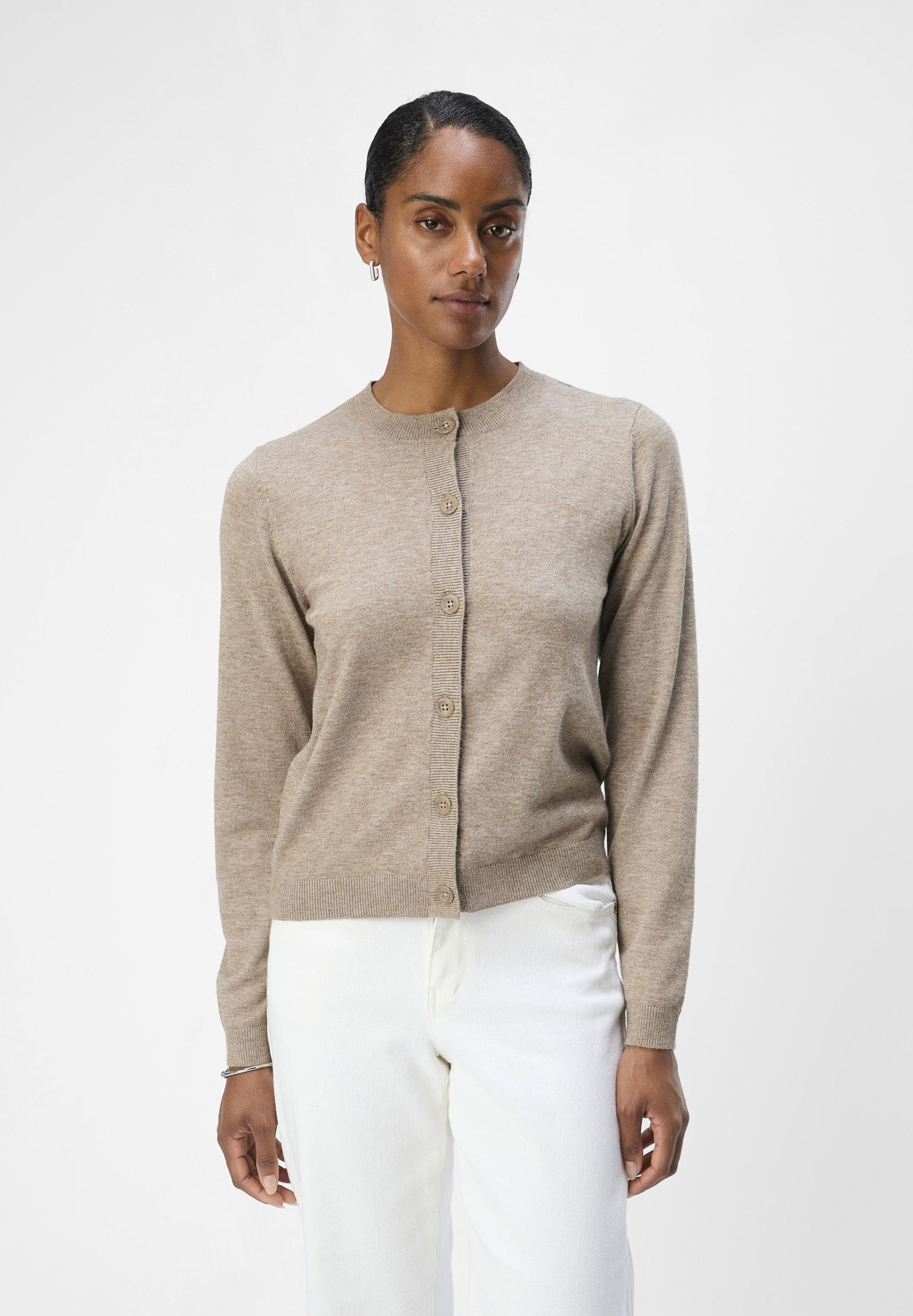 Objekt OBJTHESS LS NOOS - Cardigan - Wüstentaupe