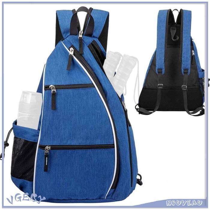VGEBY Sac à pickleball Sac à dos sac à dos a réglable sac de raquette de tennis pour badminton de tennis sport ensemble Gris Bleu