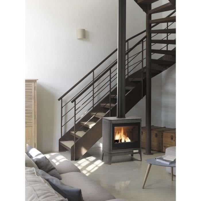 Estufa de leña INVICTA Kazan Grand Angle - 9 kW - Troncos de 58 cm