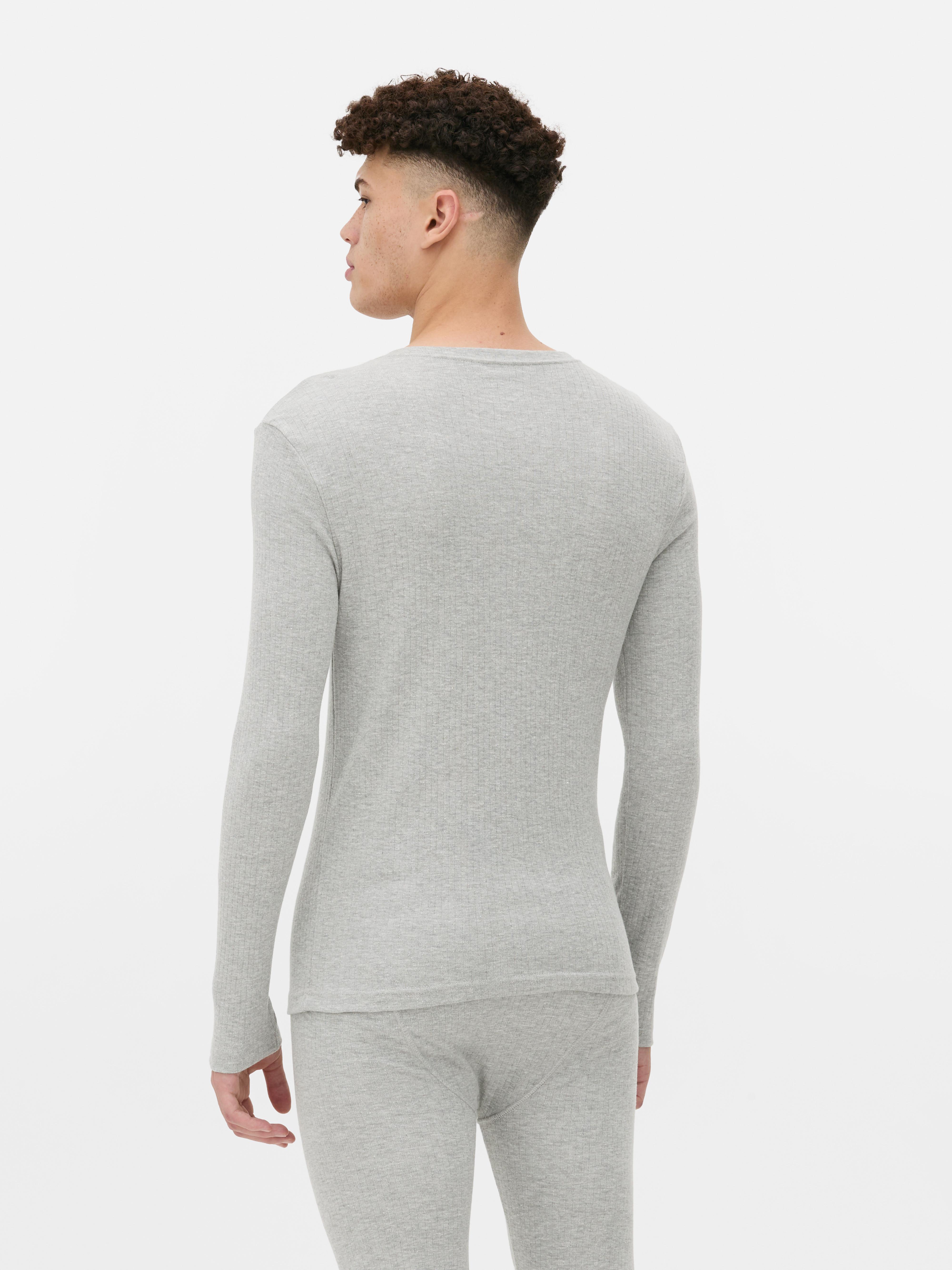 Gebürstetes, langärmeliges Thermoshirt mit Rundhalsausschnitt, langen Ärmeln und angerauter Oberfläche