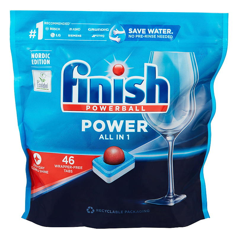 Pastiglie per lavastoviglie Finish 46 pezzi. All-in-1 Finish Power