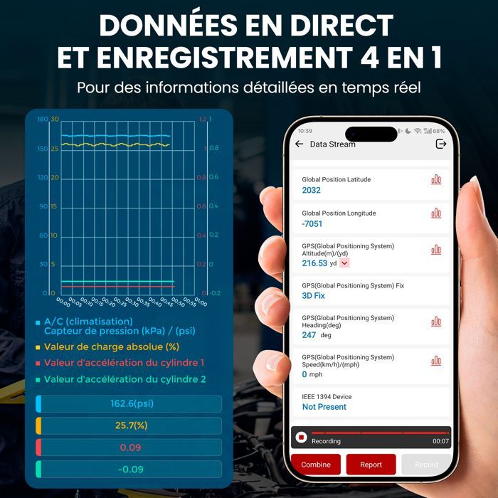 KINGBOLEN Ediag Elite OBD2 Diagnostic Français, Valise Diagnostic Auto avec Test Actif,Mise à Jour Gratuite à Vie