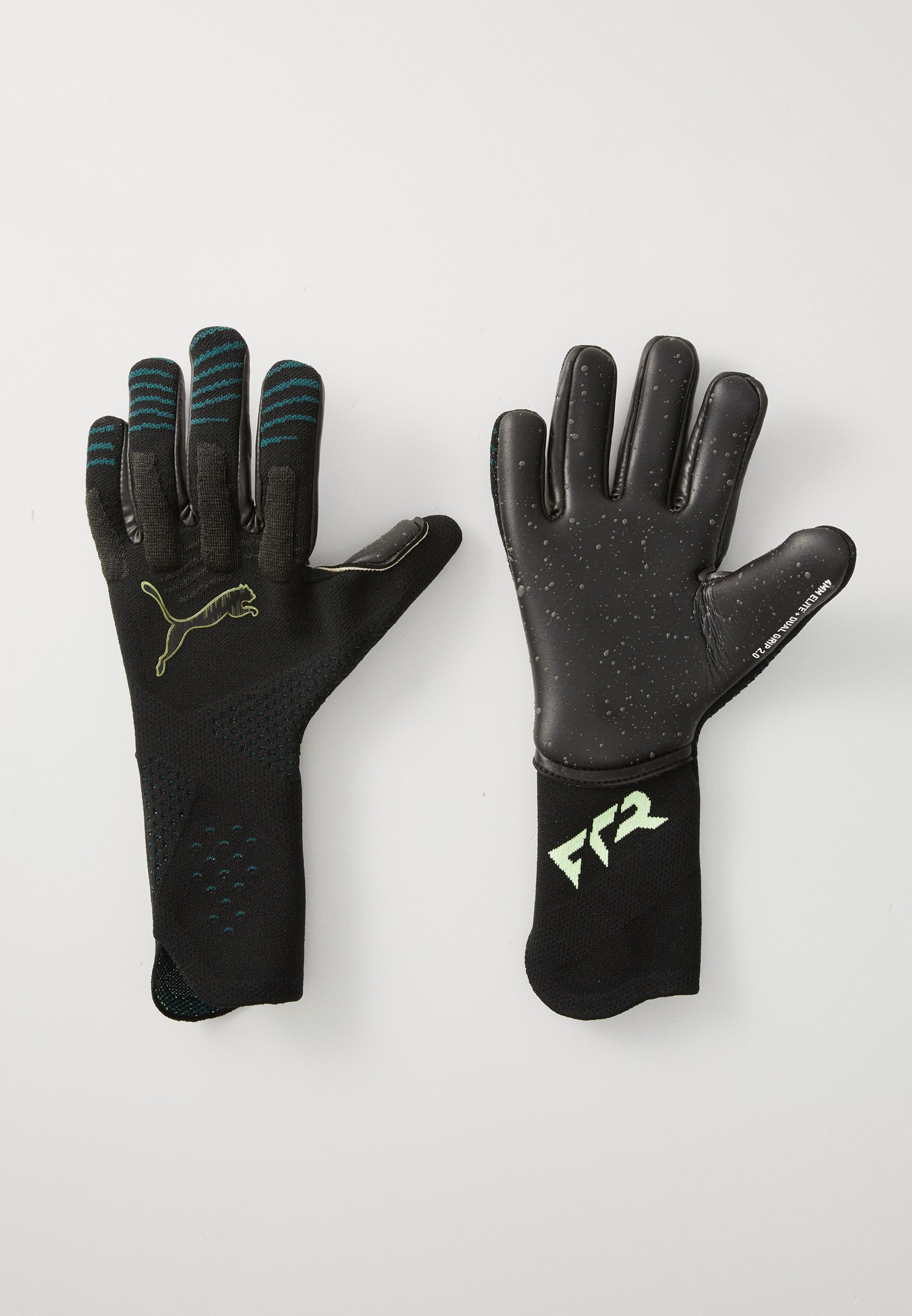 Puma FUTURE ULTIMATE UNISEX - Goalkeeping gloves - black/green terrain/fizzy light