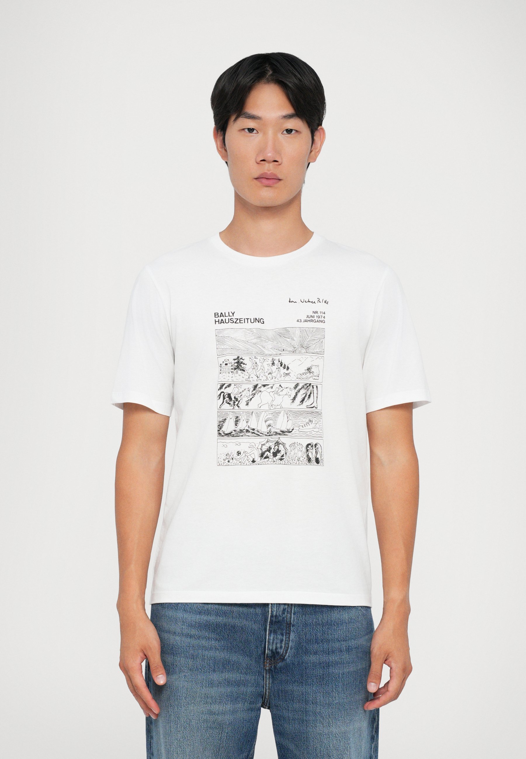 T-shirt Bally Print - bianco/nero
