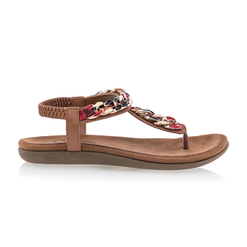 Braune Zehentrenner-Sandalen für Damen