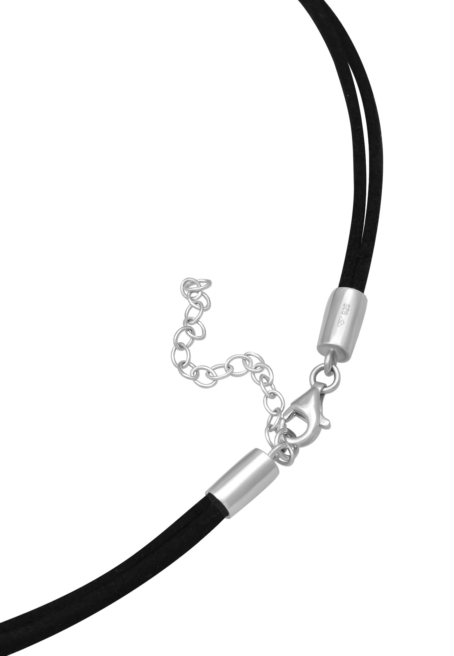 Elli Femmes Choker Fleur de Vie avec Bande Textile en argent sterling 925