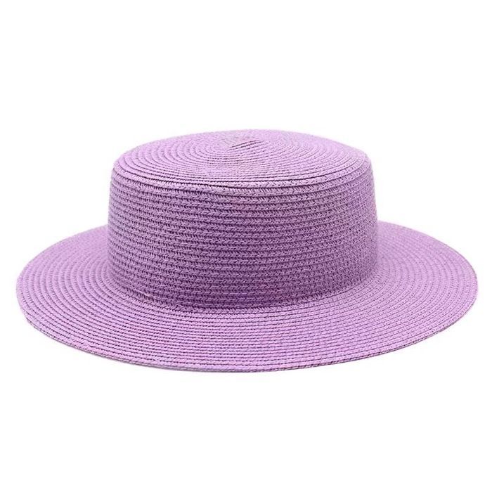 FUNMOON Sombrero de niña estilo retro francés Hepburn, sombrero romántico para el sol, sombrilla de paja para la playa y vacaciones -399012