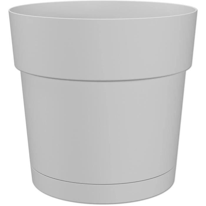 ARTEVASI CAPRI Großer runder Blumentopf – Kunststoff – Wasserreservoir – Durchmesser 30 cm – Weiß – L 29,5 x B 29,5 x H 28,2 cm
