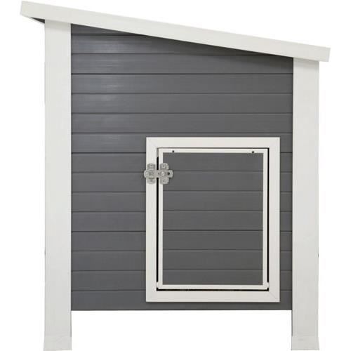 Gallinero Kerbl Barney (60% plástico, 40% madera) para 2-4 gallinas - 137x73x83 cm - Gris y blanco - 60% PVC, 40% madera