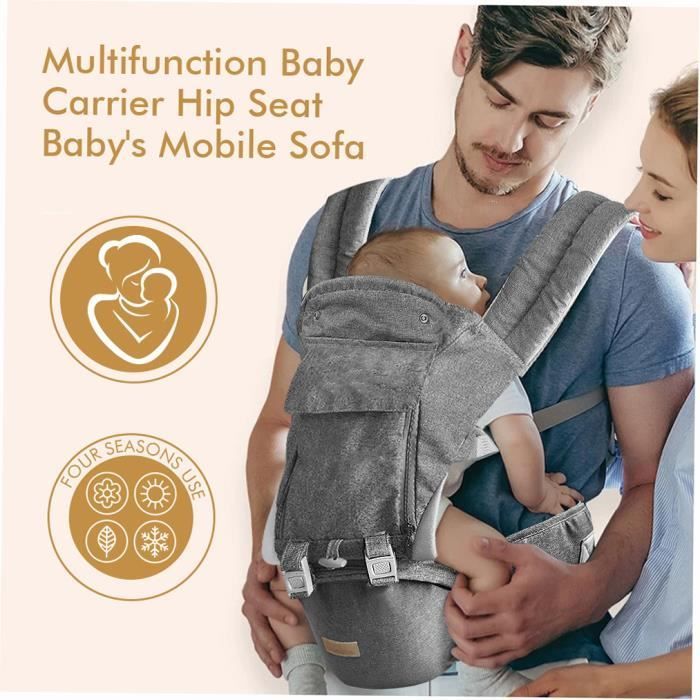 Marsupio multifunzionale 6 1 con seduta per i fianchi, adatto a bambini dai 3 ai 36 mesi, con dimensioni regolabili, ideale per escursioni e shopping.