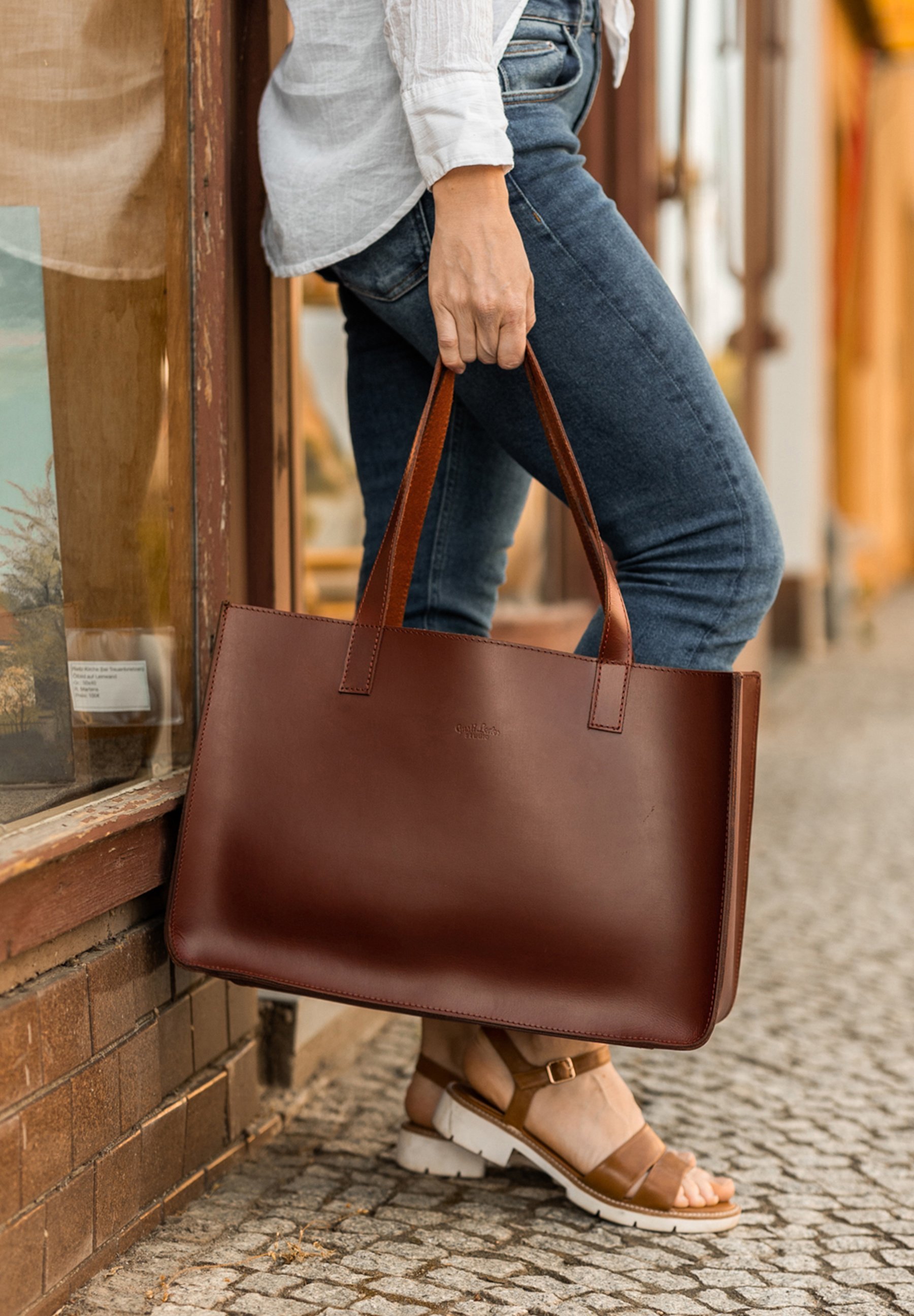 Gusti Leder AGATHA - Shopper - walnoot