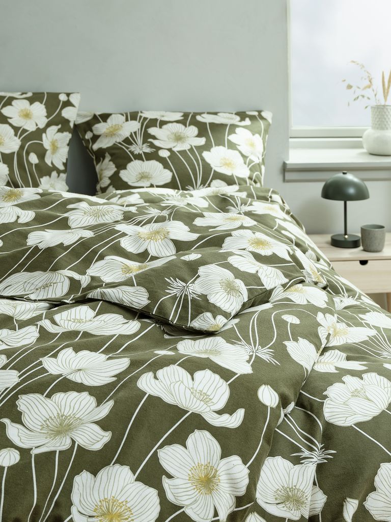 SIW plus SIW flanelinės patalynės komplektas 140x200 alyvuogių žalia