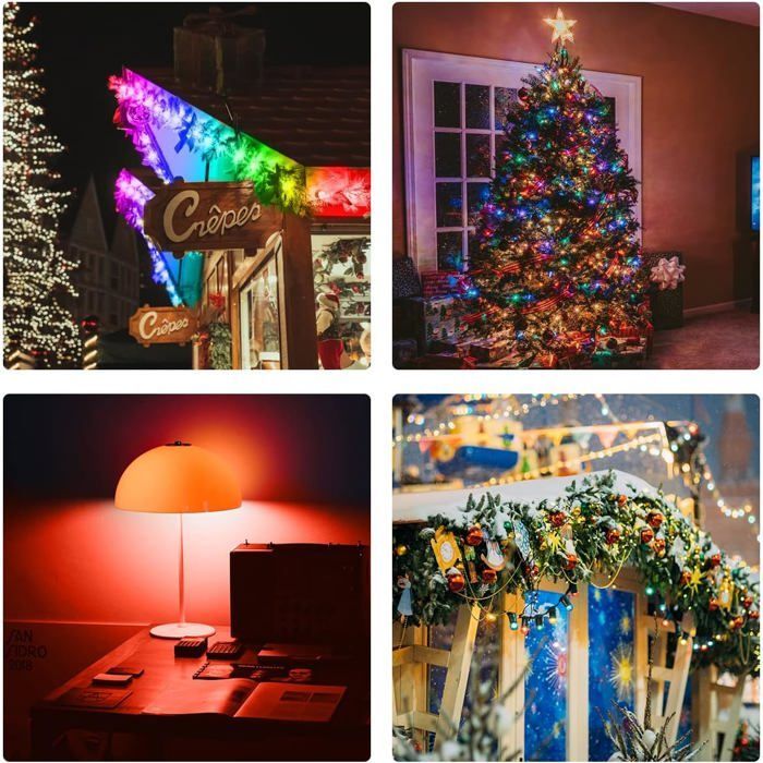 Bombilla LED de color B22 de 2W (equivalente a 20W), casquillo de bayoneta, guirnalda de luces LED multicolor - Paquete de 20