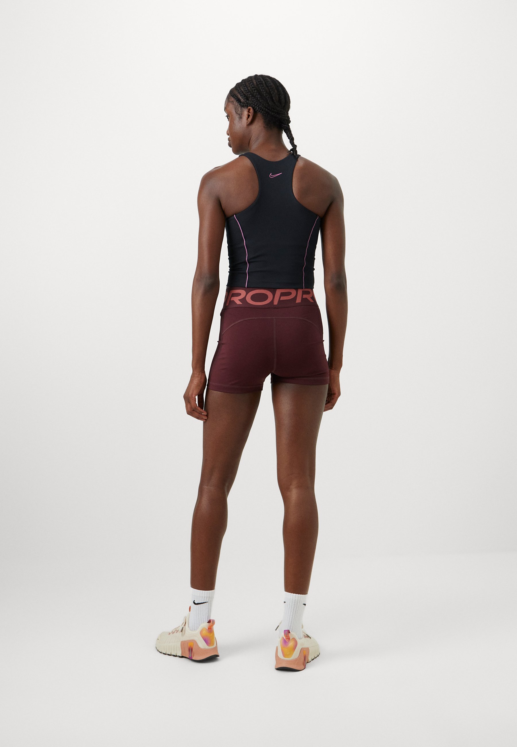 Legging Nike Performance SCULPT SHORT - bordeaux/blanc