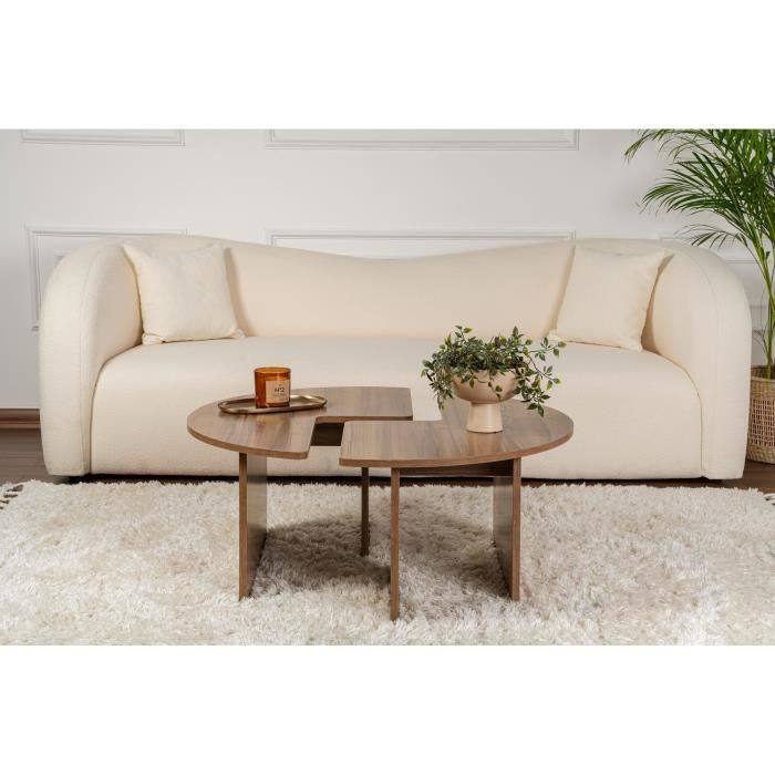 Tavolino da caffè - MOIRA - Rotondo - Noce - 90 x 90 x 41 cm