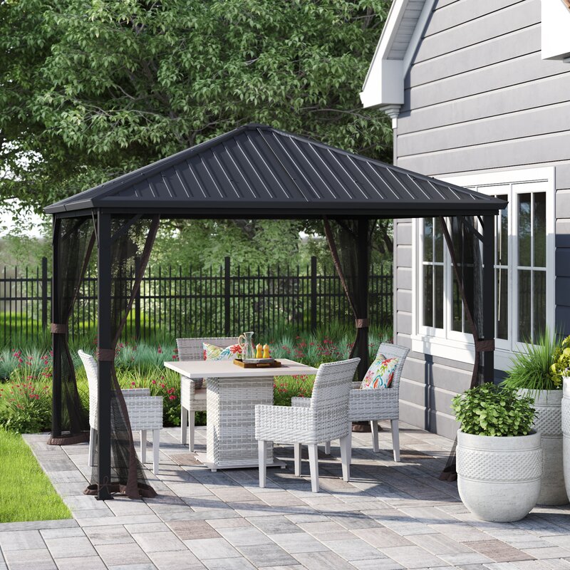 Ocelový zahradní altán Acuff 3 m šířka x 3 m hloubka