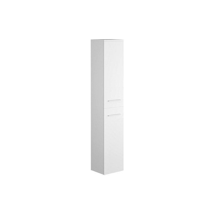 Mueble de baño suspendido KAYLA con lavabo individual y columna de almacenamiento - Blanco - 60 cm