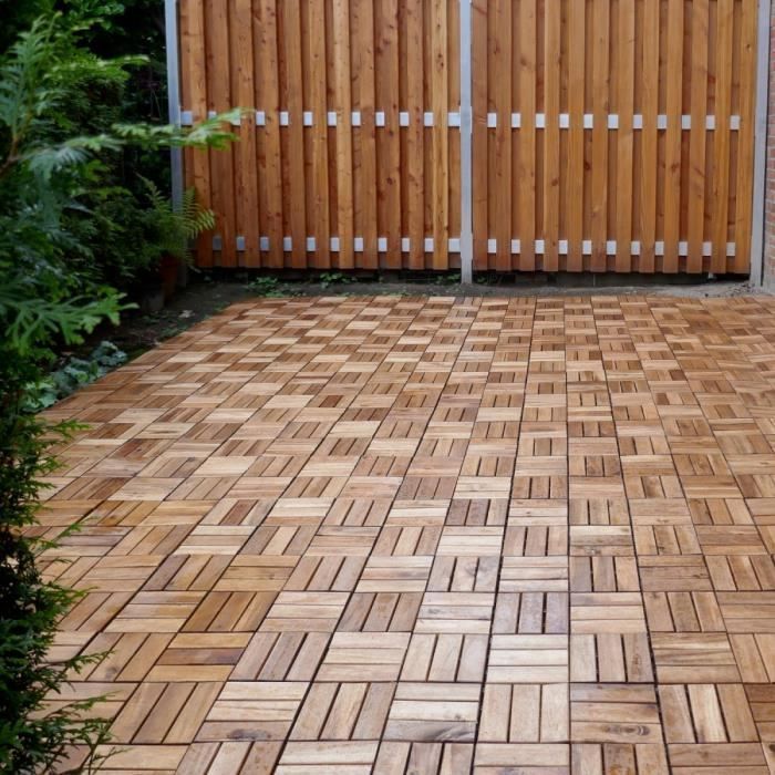 Lastre in legno di acacia STILISTA - modello a mosaico - set di 33 lastre - 3 m²