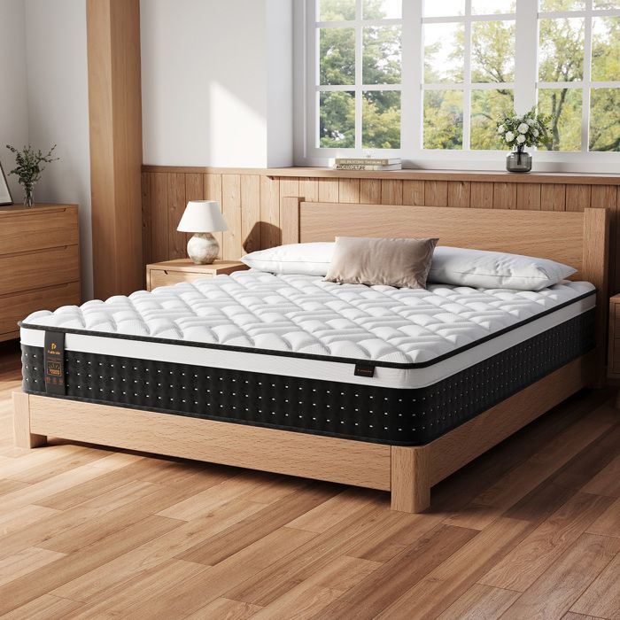Materasso Patbrela 140x190 cm - Spessore extra 21 cm - Schiuma memory ad alta resilienza, lattice blu, ipoallergenico