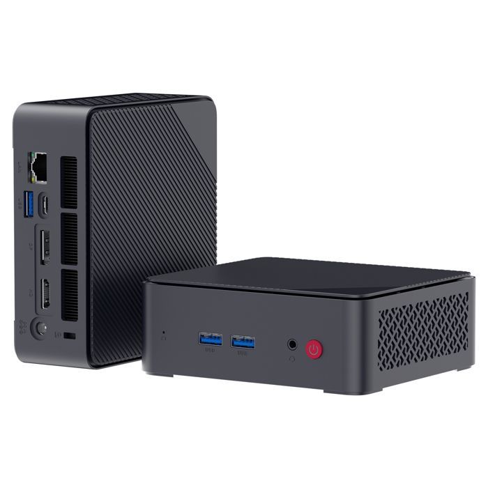 AWOW Mini PC with AMD Ryzen Embedded R2514 (4 cores, up to 3.7 GHz), 16 GB DDR4 RAM, 512 GB PCIe 3.0 SSD, Radeon Graphics, and 4K Display