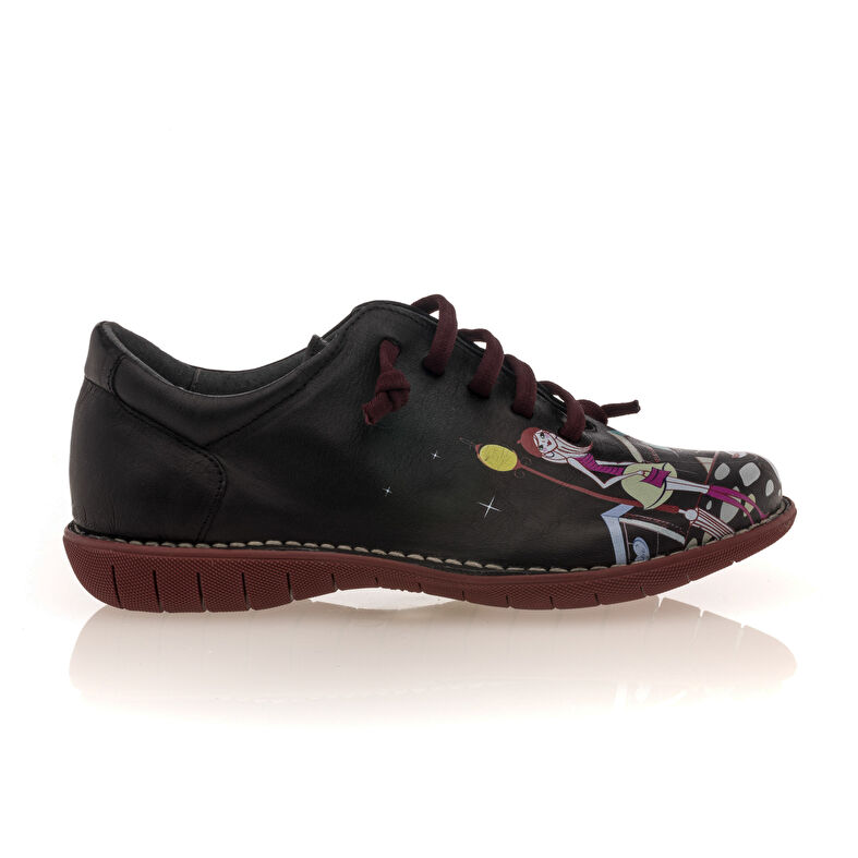 Schwarze Schnürschuhe für Damen / Derby-Schuhe