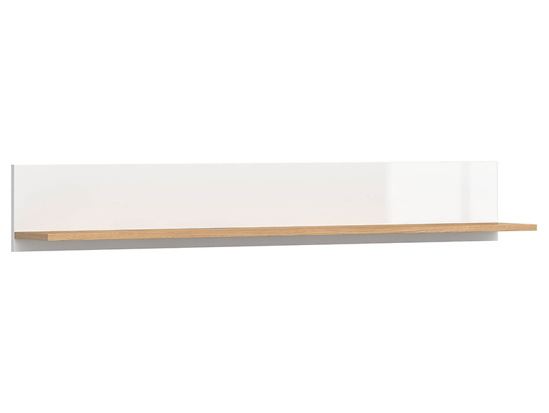 Półka ścienna Zele 135 cm dąb wotan/biały połysk